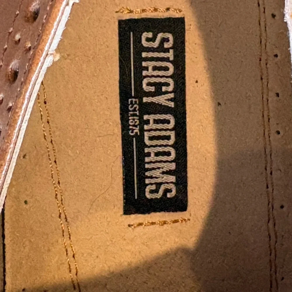 Stacy Adams Wingtip Oxford‎ Dress Shoes Men's 11 Brown Leather Brogue Lace Up